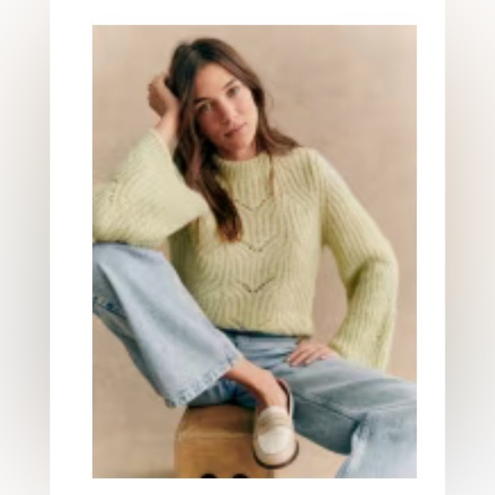 Sezane Youri jumper sweater pastel green